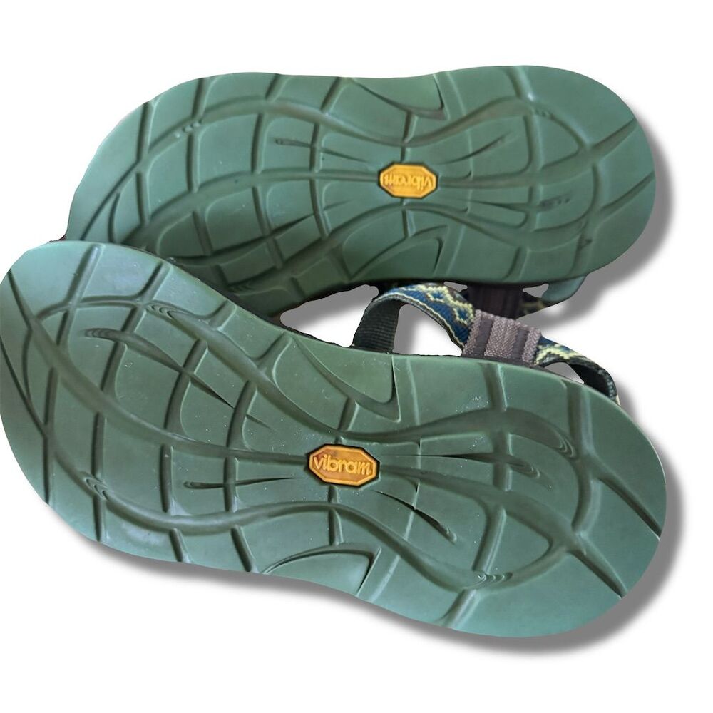 Chaco Women's Sandals Size 5 Green Diamond Pattern Vibram Sole - Picture 6 of 7